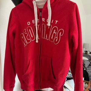 Detroit Red Wings Zip Up Hoodie size small fleece lined